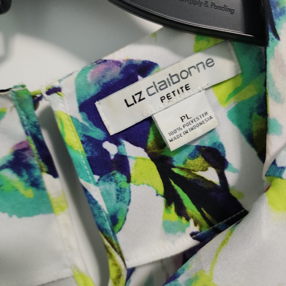 Liz claiborne green and purple floral sz PL - Picture 2 of 4